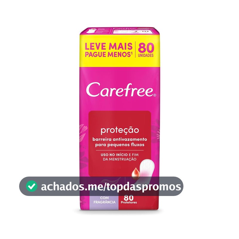 Protetor Diário Carefree, Com Fragrância, 80 Unidades