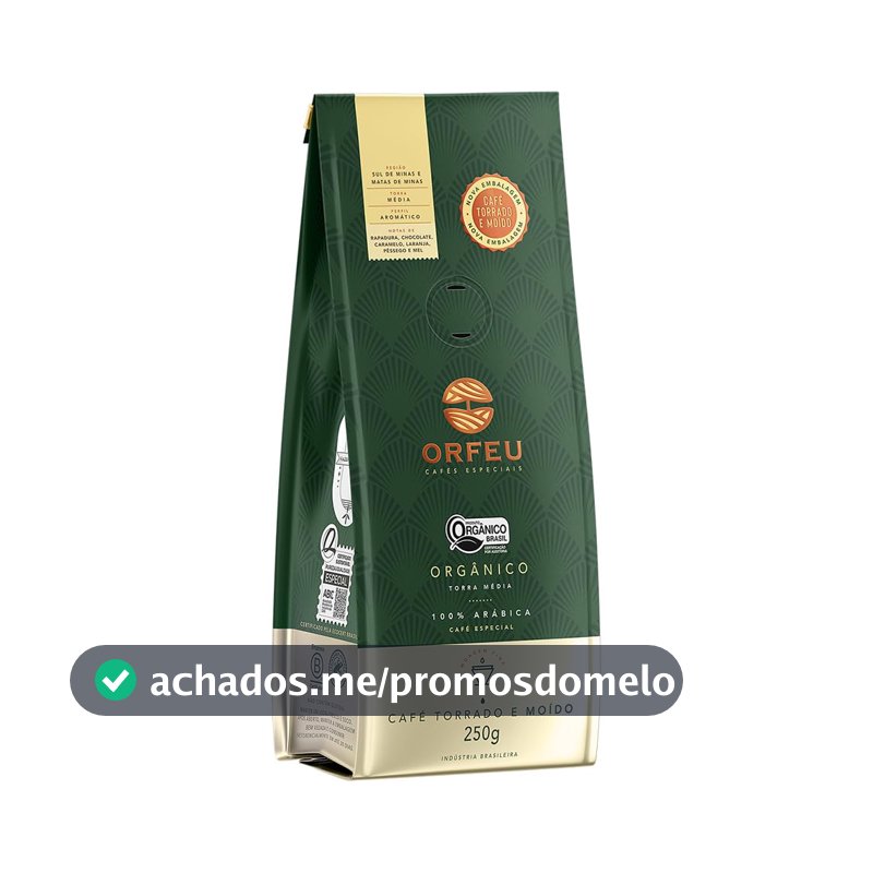 Café Orfeu Orgânico Torrado e Moído 250g