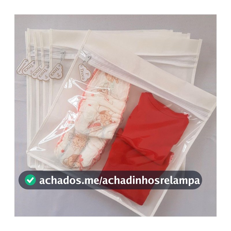 Kit 6 Saquinhos Organizador para Mala Saída Maternidade Bebe (Branco)