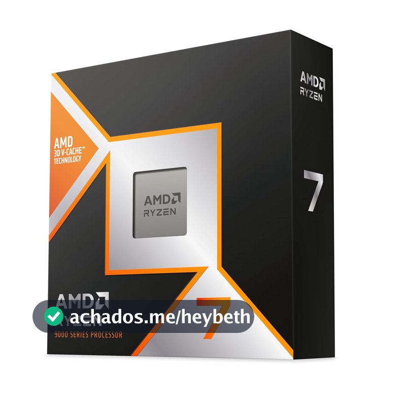 Processador AMD Ryzen 7 9800X3D (AM5/ 8 Cores/ 16 Threads/ 5.2 GHz/ 104Mb Cache/Radeon Graphics/Sem Cooler)