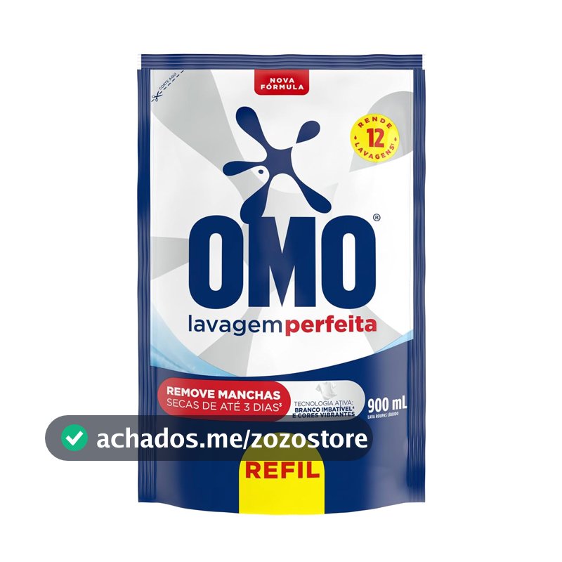 Sabão Líquido OMO Lavagem Perfeita, Refil, 900ml
