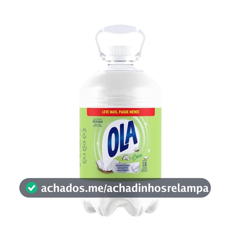 Ola Coco Sabão Líquido para Roupas Delicadas, 3,8L