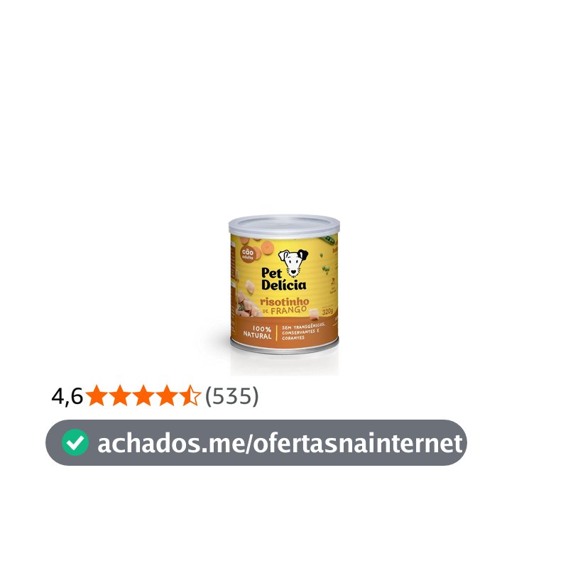 Pet Delícia Risotinho de Frango 320g, Ração Úmida para Cães