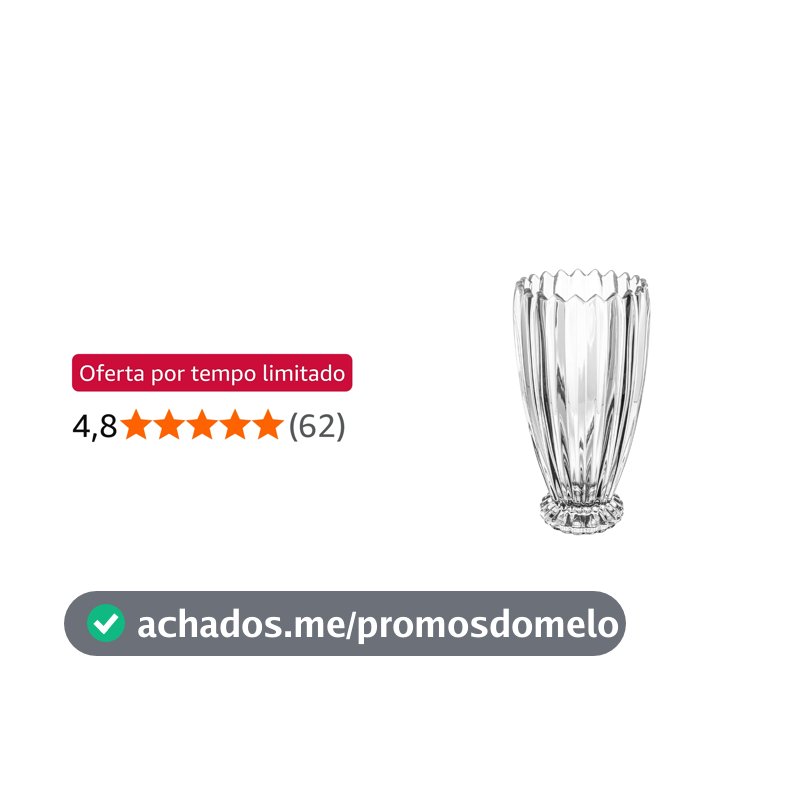 Vaso de Cristal Geneva 13,5cm X 13,5cm X 27,5cm - Wolff