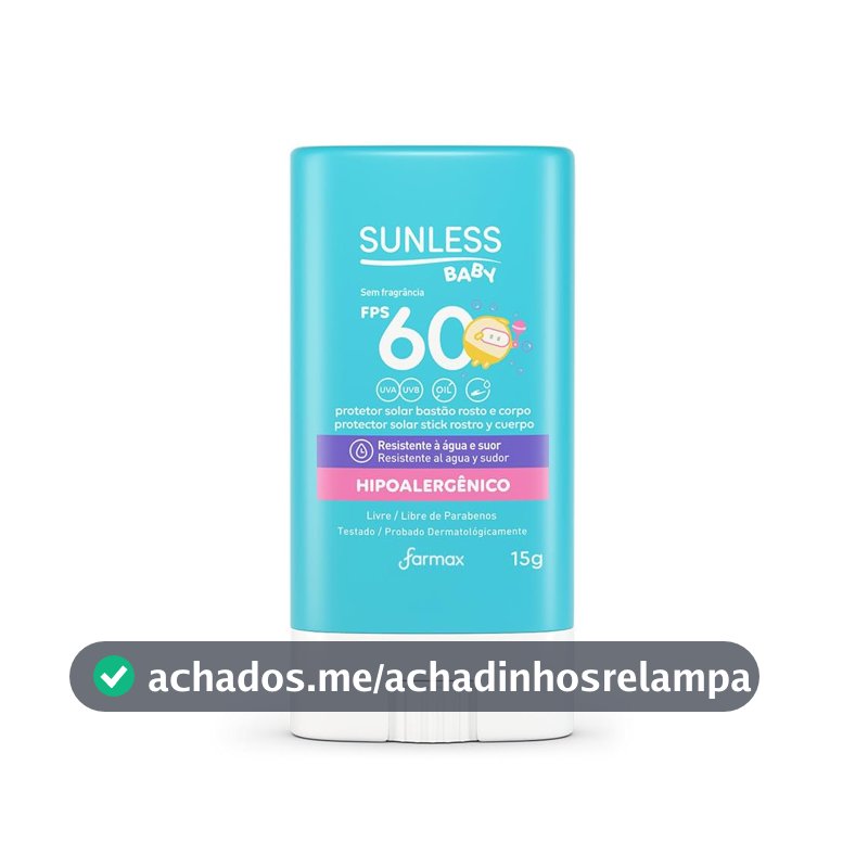 Sunless Protetor Solar Baby Bastão FPS60 15G