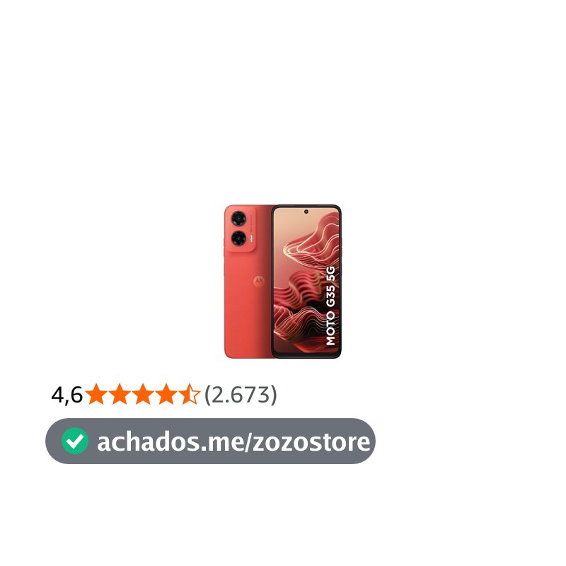Smartphone Motorola Moto g35 5G - 256GB 4GB RAM+8GB Ram Boost e Camera 50MP com AI NFC Tela 6.7" com Superbrilho - Coral