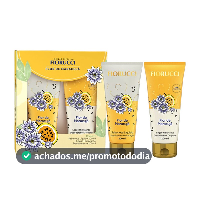 Sabonete Líquido e Loção Fiorucci, 200ml, Kit com 2 Unidades