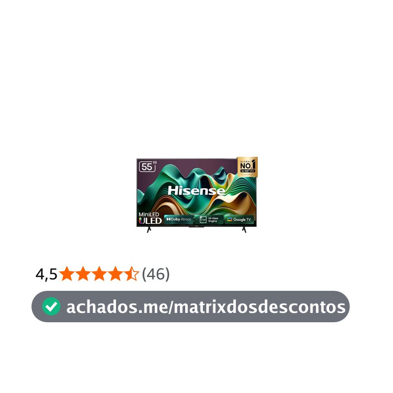 Hisense Smart TV UHD 4K Mini LED 55" Polegadas 55U6N