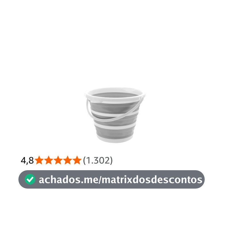 Powermaid Balde Retrátil de Silicone Multiuso - com Alça Dobrável - 10 Litros