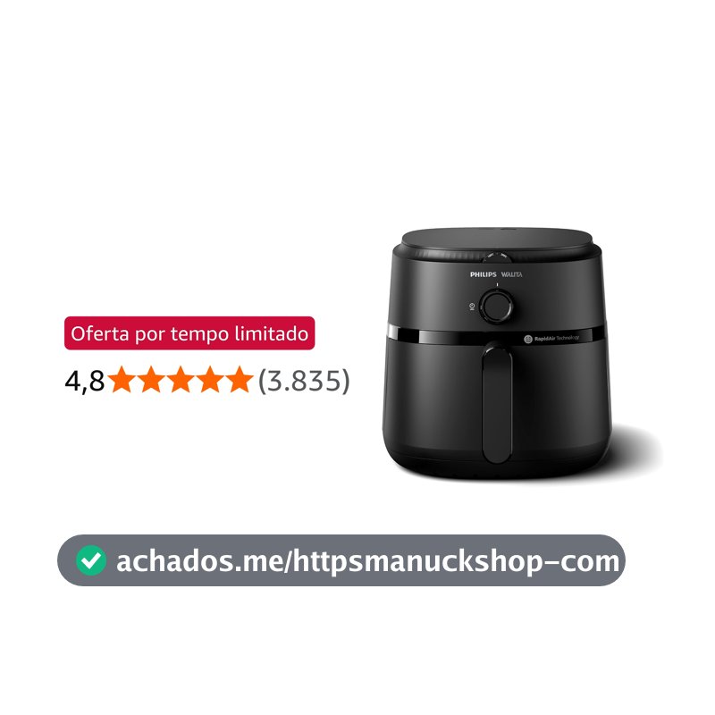 Philips Walita Fritadeira Airfryer Série 1000 XL 6,2L, Preta, 110V