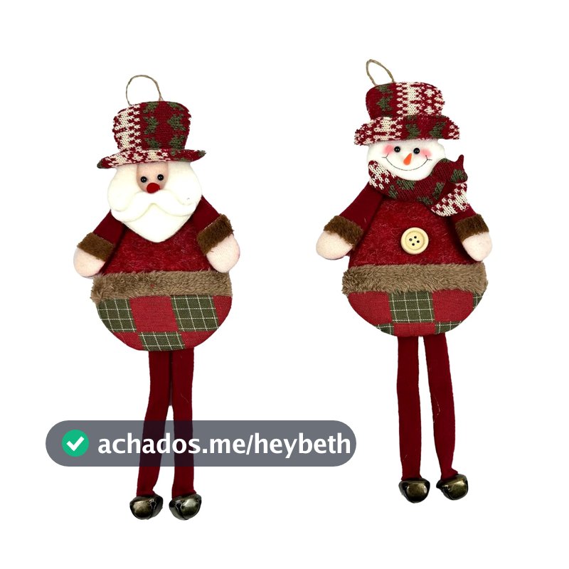 Rio Master Pendente Papai Noel ou Boneco de Neve Pernas Longas Guizos