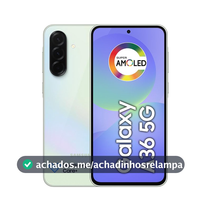 Celular Samsung Galaxy A36 5G 128GB, 6GB RAM, Câmera 50MP, IP67, Super AMOLED 6.7", Recursos AI, Verde