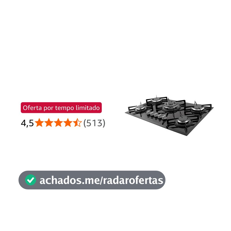 Cooktop Cook Chef Philco 5 Tripla Chama Preto Bivolt