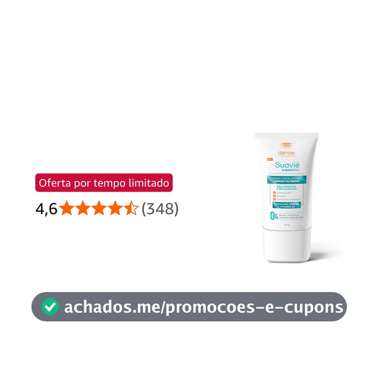 Darrow Suavié Aquasensi Hidratante Facial Pele Sensível 40g