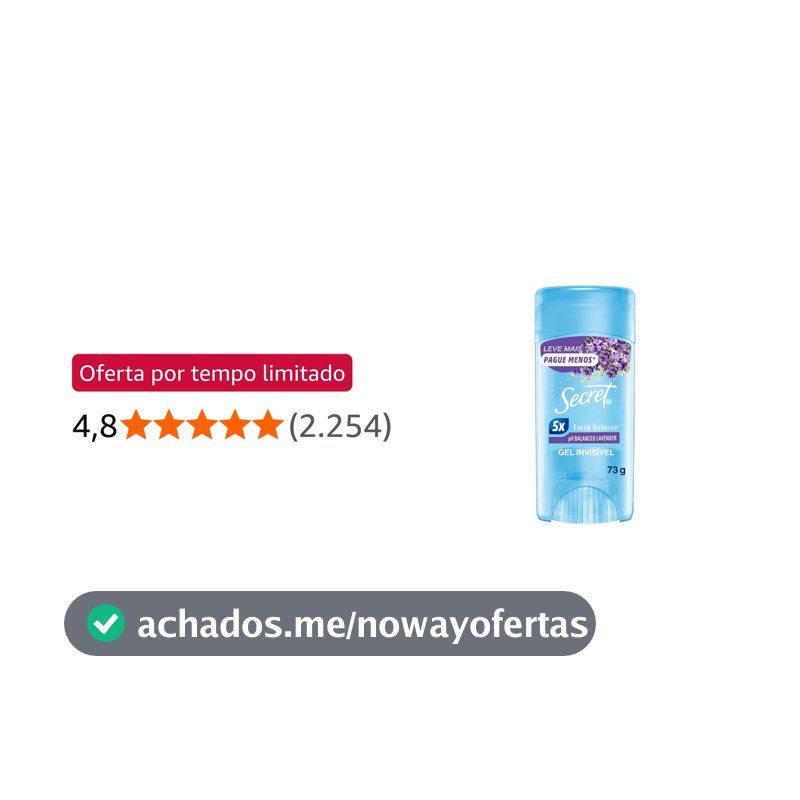 Secret Desodorante Antitranspirante em Gel Lavanda 73g