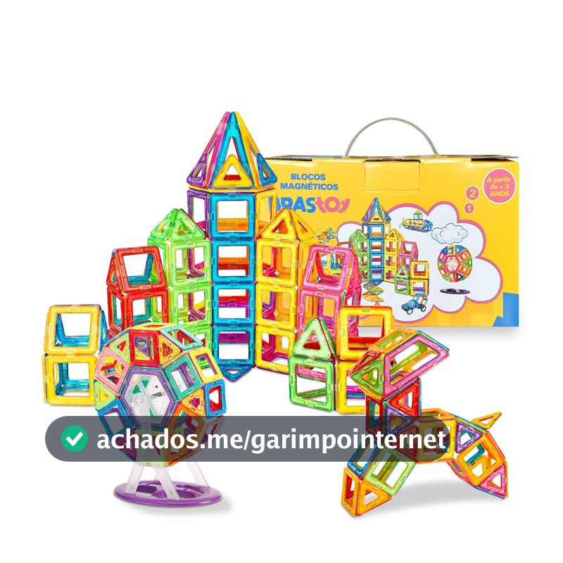 Brastoy Blocos de Montar Magnéticos Construção Infantil Brinquedo Educativo (120 Peças Roda-gigante)