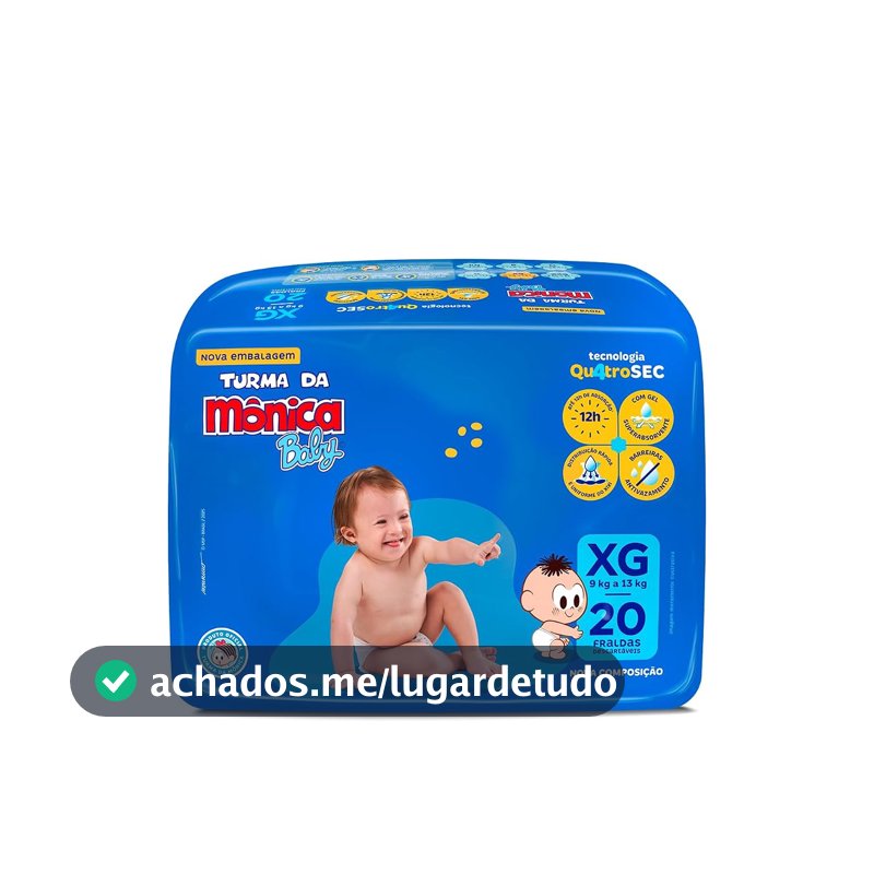 Fralda Turma da Mônica Baby Jumbo XG 20 Unidades