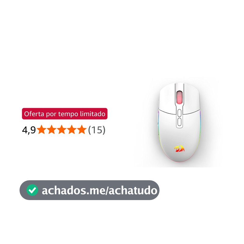 Mouse sem fio Redragon Invader Pro Branco
