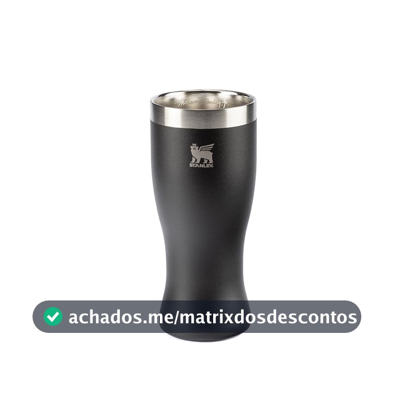 Stanley - Copo Térmico Pilsner, 444ml, Copo para Bebidas Frias ou Quentes, Foundry Black