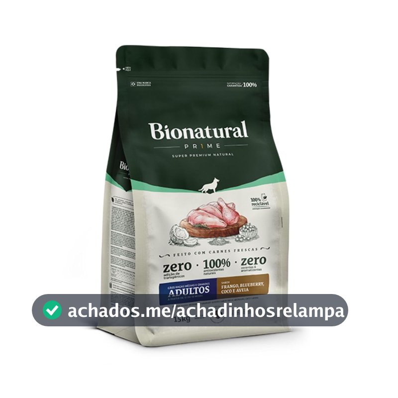 Bionatural Prime - Frango Cães De Raças Méd/Grand Adultos 15kg