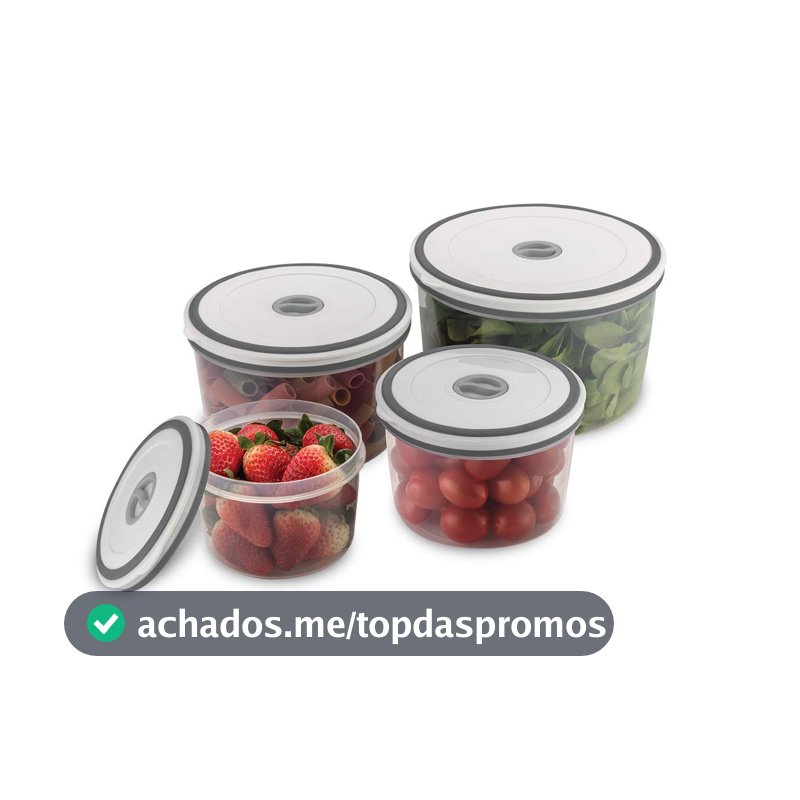 Electrolux Kit 4 Potes Herméticos Plástico Multiuso Vedação Silicone