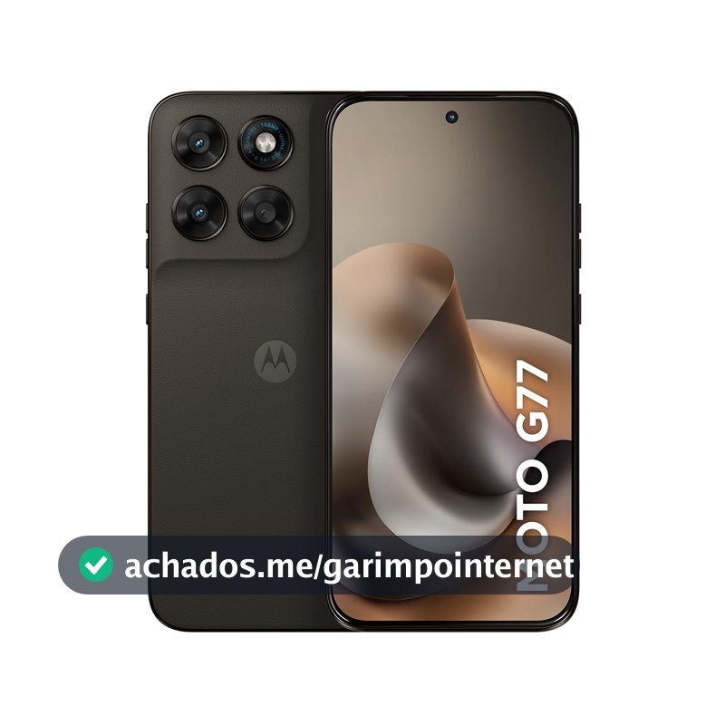 Smartphone Motorola Moto G77 5g - 256GB 24GB (8GB RAM + 16GB RAM Boost) camera 108MP Ultra-Pixel, tela 1.5k extreme Amoled 120hz, ultrarresistente - Marrom