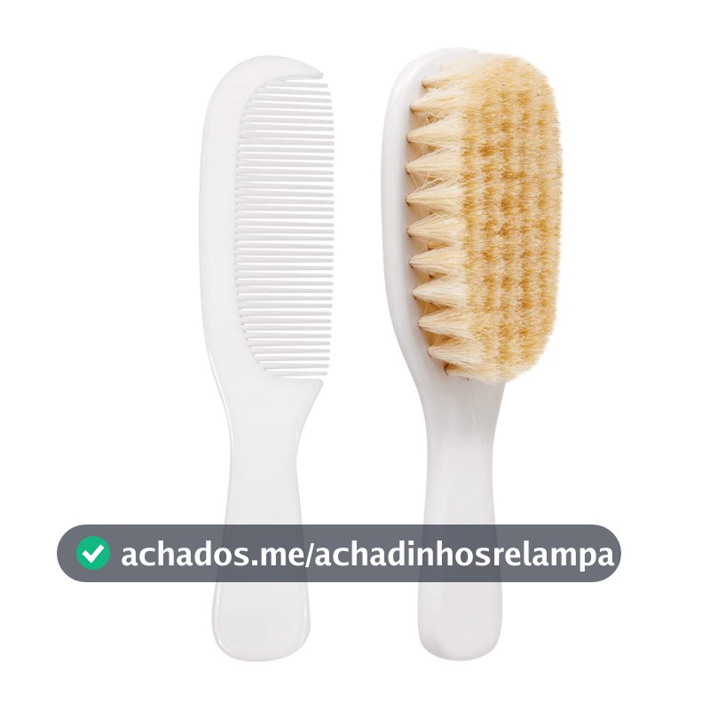 Buba Escova E Pente Baby Cerdas Naturais Branco