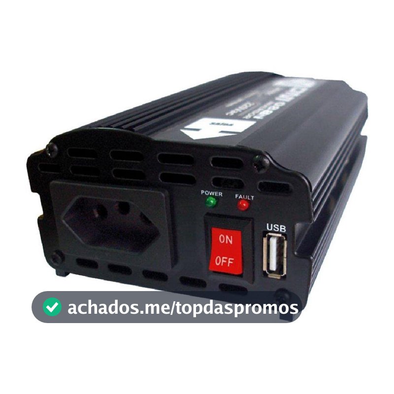 DNI, 0882, Inversor - Entrada 12V - 110Vac 300W (400W Pico) 1 Tomada 3P 1 USB, 882