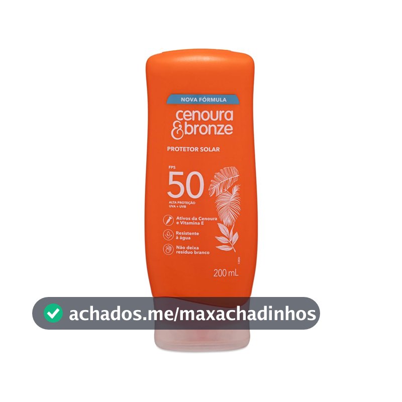 Protetor Solar FPS 50 Cenoura & Bronze 200ml