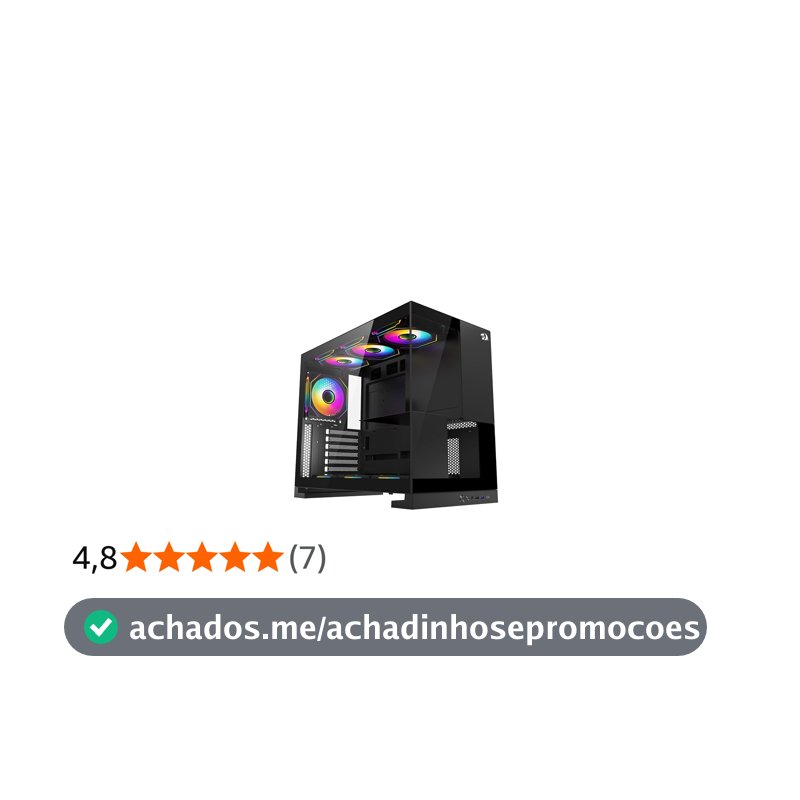 Gabinete Gamer Redragon Eternal Preto Sem Fans CA-612B