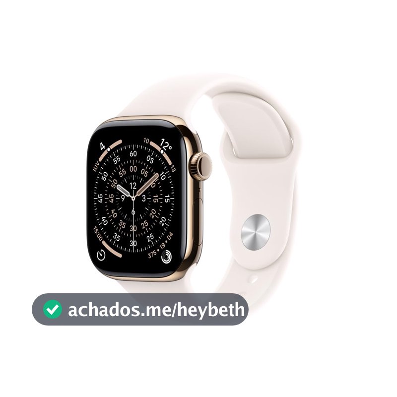 Apple Watch Series 11 GPS + Cellular, Caixa em titânio dourado de 46 mm com Bracelete desportiva rosa leve - P/M