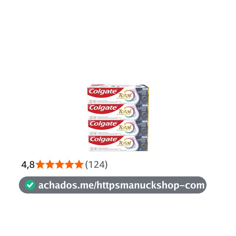 Colgate Total Limpeza Interdental Prevenção Ativa Creme Dental, 4x90g