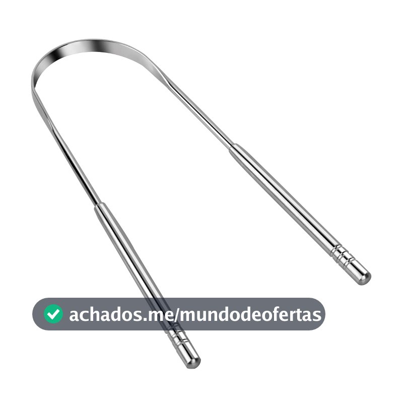 Raspador de Língua Aço Inoxidável NO2PROBLEMS Limpeza Bucal Profunda Anti-Ferrugem e Durável