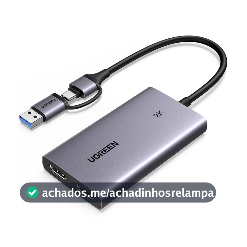 UGREEN Placa de Captura HDMI 2K@30Hz com Loop Out USB 3.0