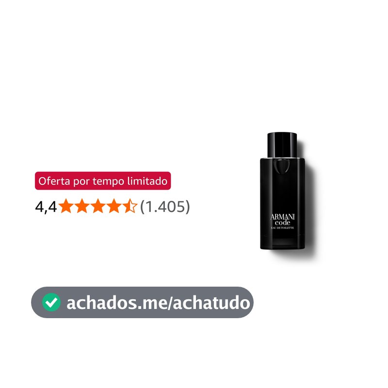 Armani Beauty, Armani Code Eau de Toilette, Giorgio Armani, Perfume Masculino Refilável, Fragrância Oriental Amadeirada com Notas de Tangerina Verde, Lavanda, Fava Tonka e Cedro