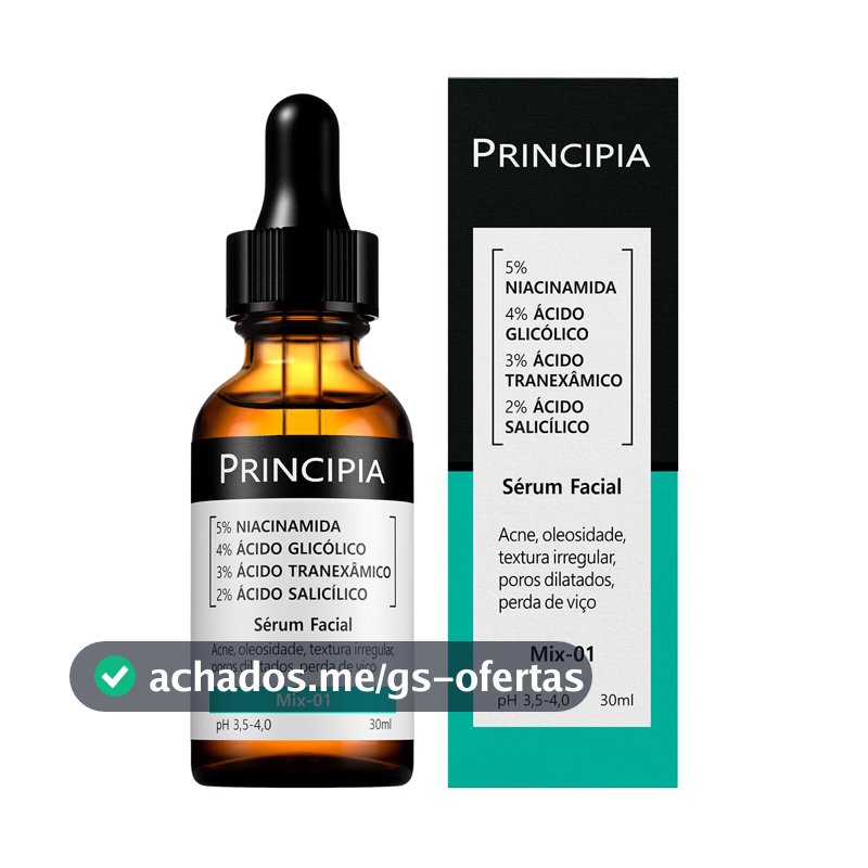 Sérum 5% Niacinamida + 4% Glicólico + 3% Tranexâmico + 2% Salicílico Mix-01 - Anti-acne com 30ml