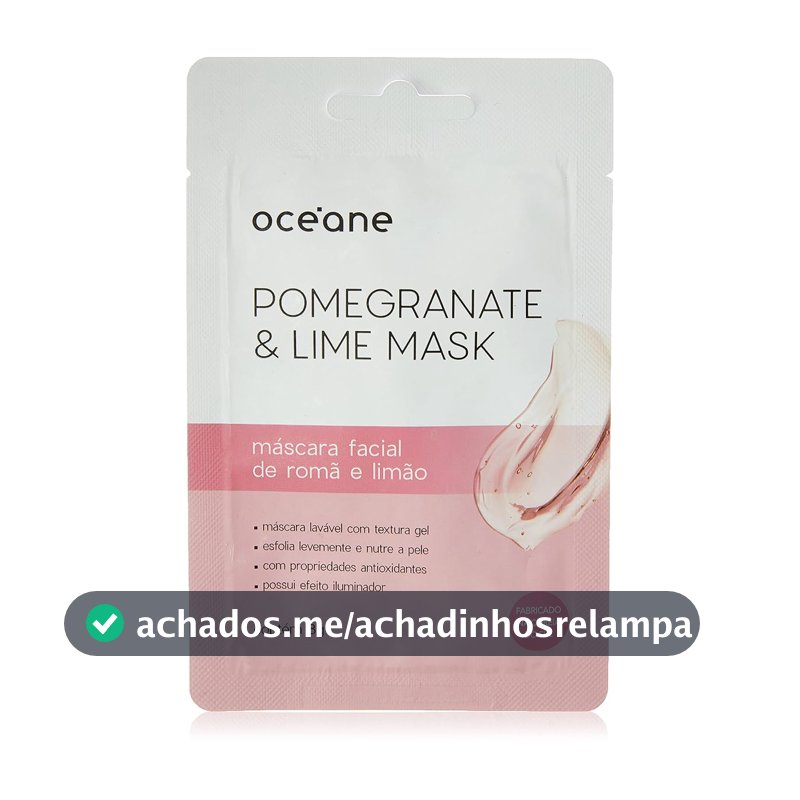 Máscara Facial Romã e Limão, Pomegranate & Lime Mask, Océane, Océane, Rosa