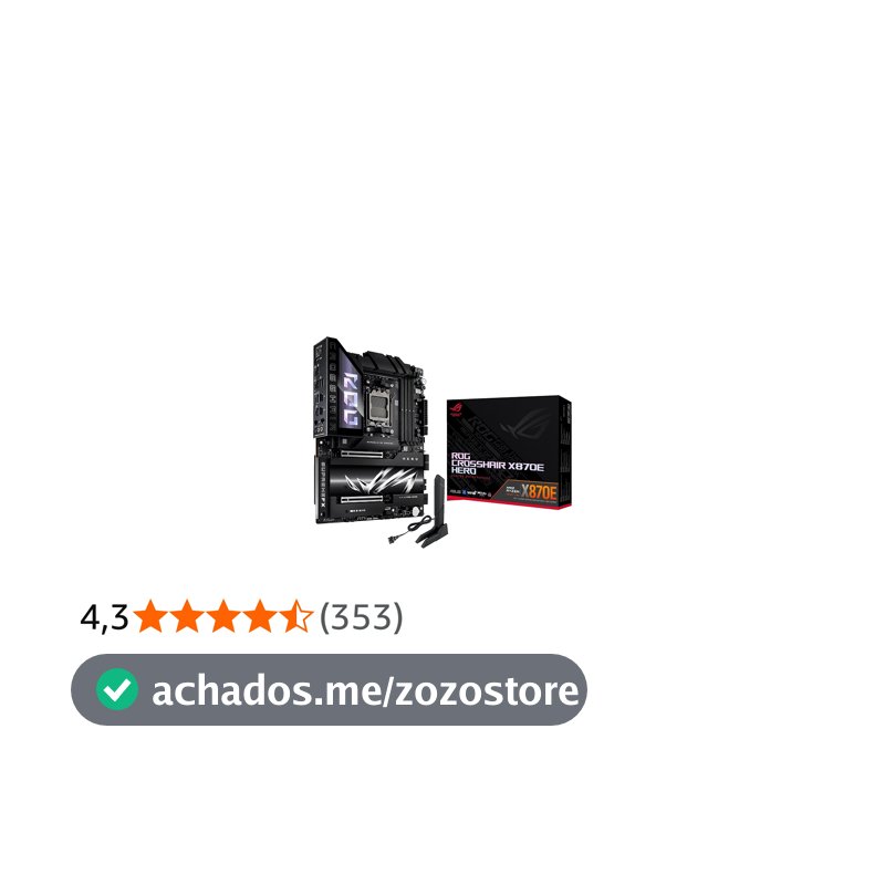 ASUS Placa-mãe ROG Crosshair X870E Hero AMD X870E AM5 ATX, Advanced AI PC Ready, 18+2+2 estágios de energia, DDR5, PCIe® 5.0, 5X M.2, Wi-Fi 7, USB4®, overclocking AI, Core Flex, slot PCIe Q-Release