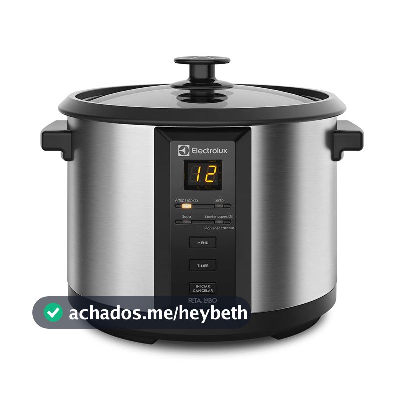 Electrolux Panela Elétrica vapor arroz capacidade 1,8L 10 xícaras 4 funções pré-programadas timer panela removivel antiaderente tampa vidro ECC20 inox 220v por Rita Lobo