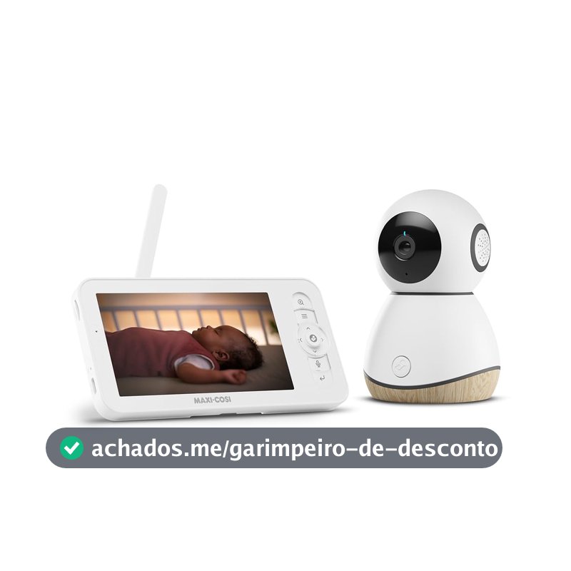 Babá Eletrônica Maxi Cosi See Pro 360, tela 5.0, tecnologia CryAssist™ interpreta o choro, câmera HD 2K visão noturna, bateria de 10 horas, ruído branco