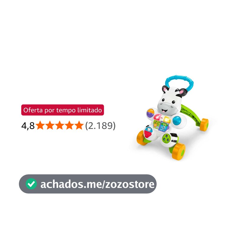 Fisher-Price Brinquedo para Bebês Apoiador Zebra para crianças a partir de 6 meses