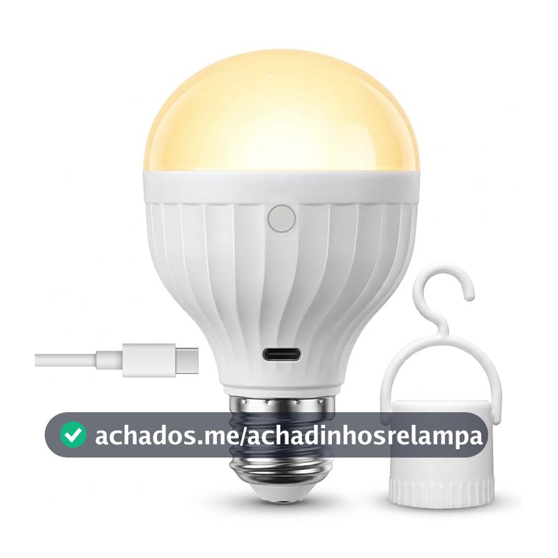 Lâmpada LED Recarregável Portátil com Controle Remoto 2600mAh, Lâmpada Inteligente com 3 Cores de Luz, Brilho Ajustável, USB, Temporizador, Lâmpada de Emergência para Camping e Uso Doméstico (1)