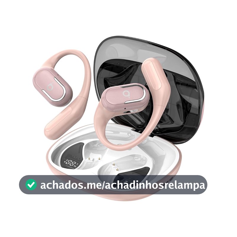 Fone de Ouvido Bluetooth Esportes, Basike T7, IPX6/OWS (Ouro Rosa)