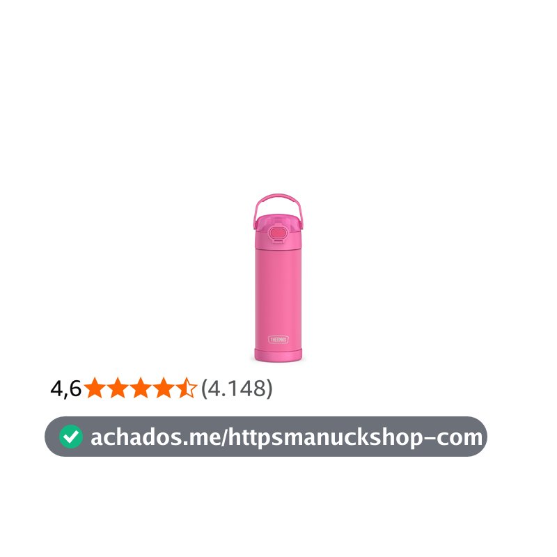 THERMOS FUNTAINER Garrafa isolada a vácuo de aço inoxidável de 473 ml com tampa de bico largo, rosa neon