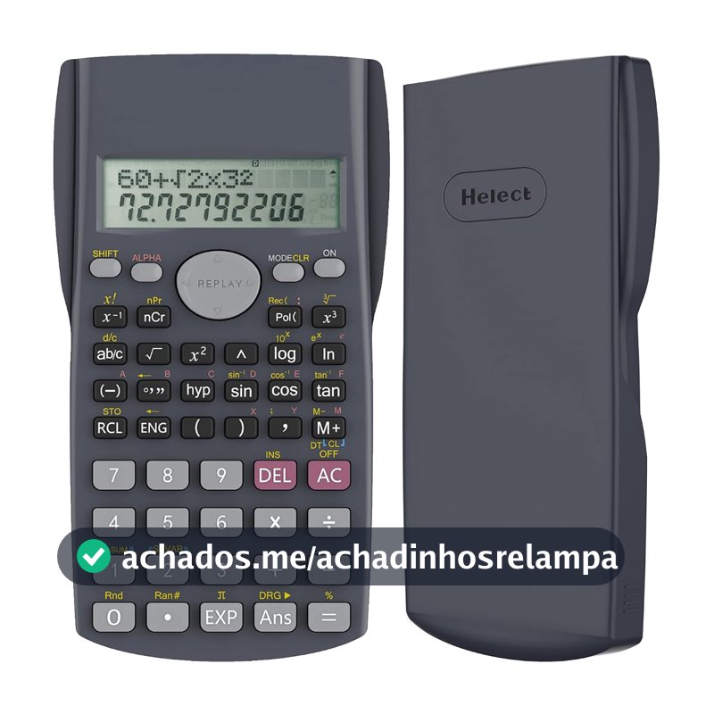 Helect Calculadora científica de duas linhas, adequada para escola e profissão, preta