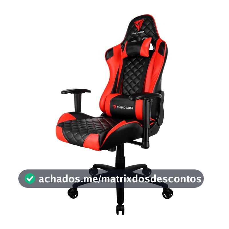 Cadeira Gamer Profissional TGC12 Preta/Vermelha THUNDERX3