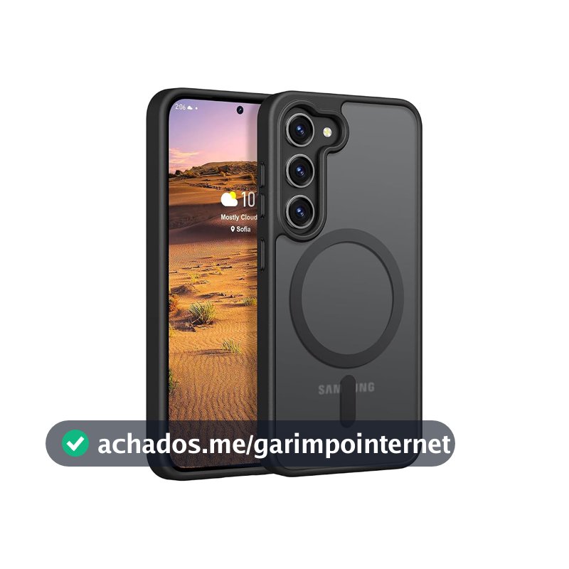 BEMMY Capa Capinha Case Para Samsung Galaxy, Capa Capinha Magnética para Samsung Galaxy Compatível com Mag-safe, Capa Para Celular Translúcida Mate Resistente A Choques (S25Plus)