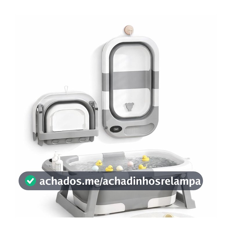 Banheira Bebê Dobrável com Termômetro Digital, Portátil e Compacta para Viagem e Apartamento
