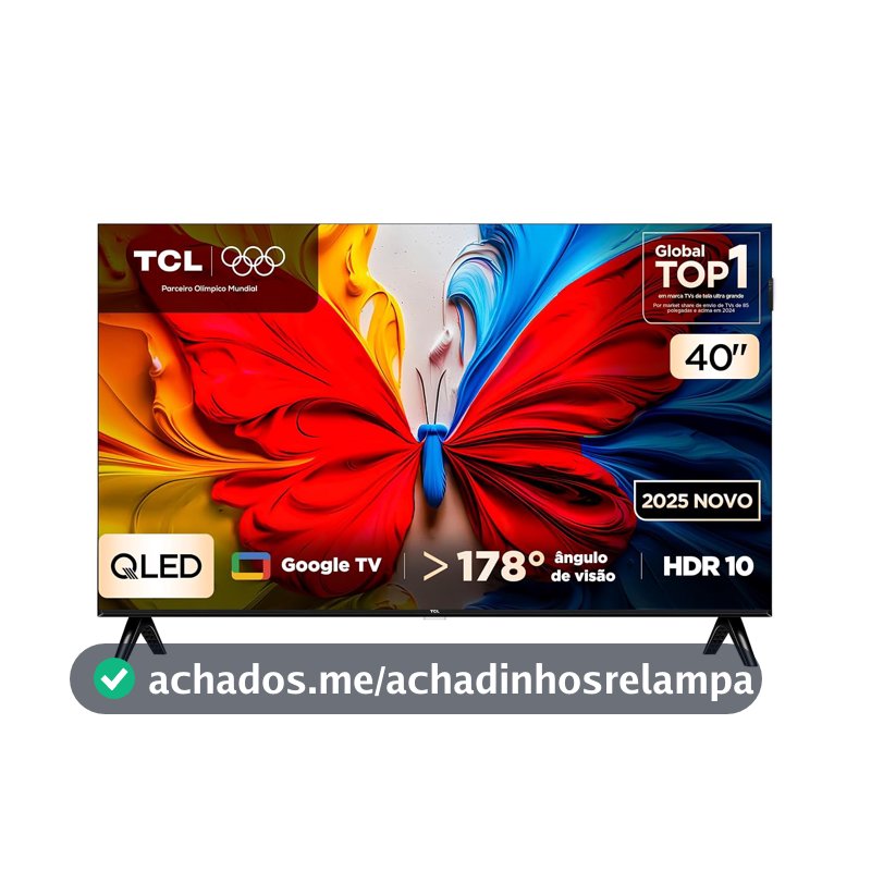 Smart TV TCL 40 Polegadas QLED Full HD S5K WiFi Bluetooth Google TV 2 HDMI HDR10 Dolby Audio 40S5K