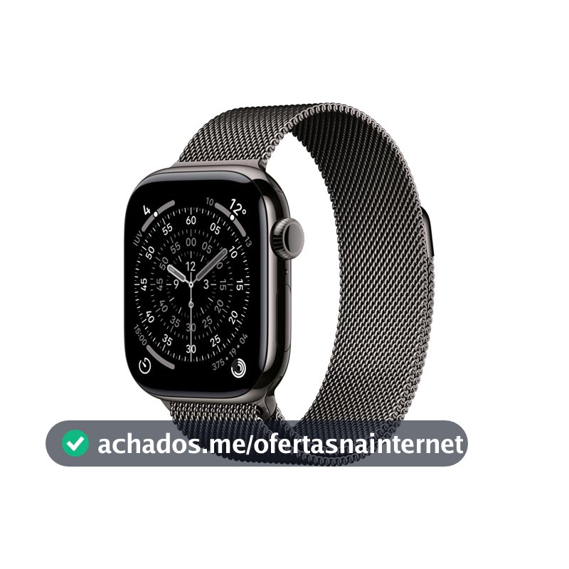 Apple Watch Series 11 GPS + Cellular, Caixa em titânio ardósia de 42 mm com Loop milanesa ardósia